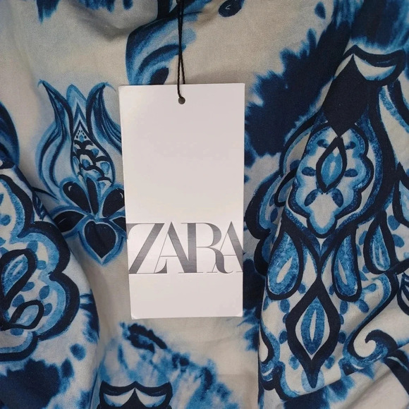 Zara Floral Spaghetti Strap Top With Cinched Sides NWT - Picture 6 of 10